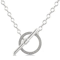 Silver Circle Toggle Diamond Fashion Necklace