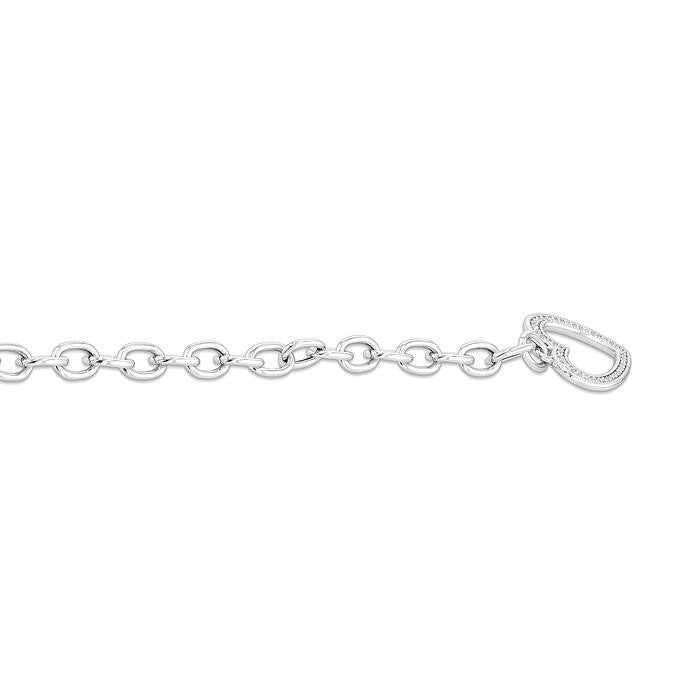 1/10 Ctw Heart Toggle Round Cut Diamond Fashion Bracelet in Sterling Silver