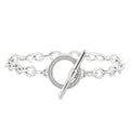 1/10 Ctw Circle Toggle Round Cut Diamond Fashion Bracelet in Sterling Silver