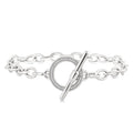 Silver Circle Toggle Diamond Fashion Bracelet