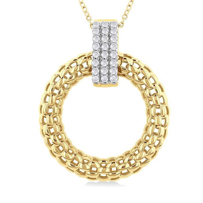 Nettle Evergreen Bold Circle Diamond Fashion Pendant