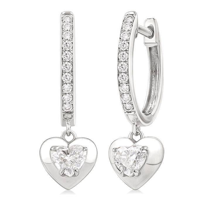Heart Shape Diamond Huggie Fashion Earrings