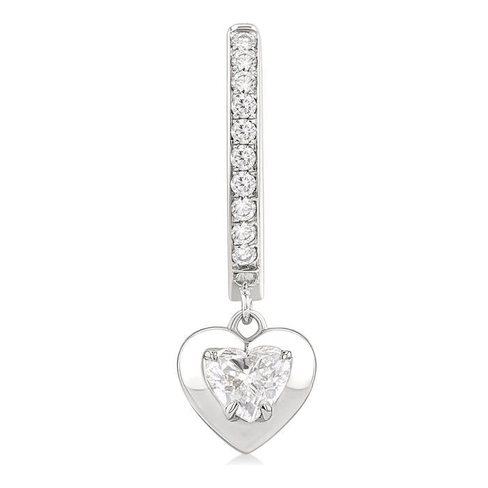 Heart Shape Diamond Huggie Fashion Earrings