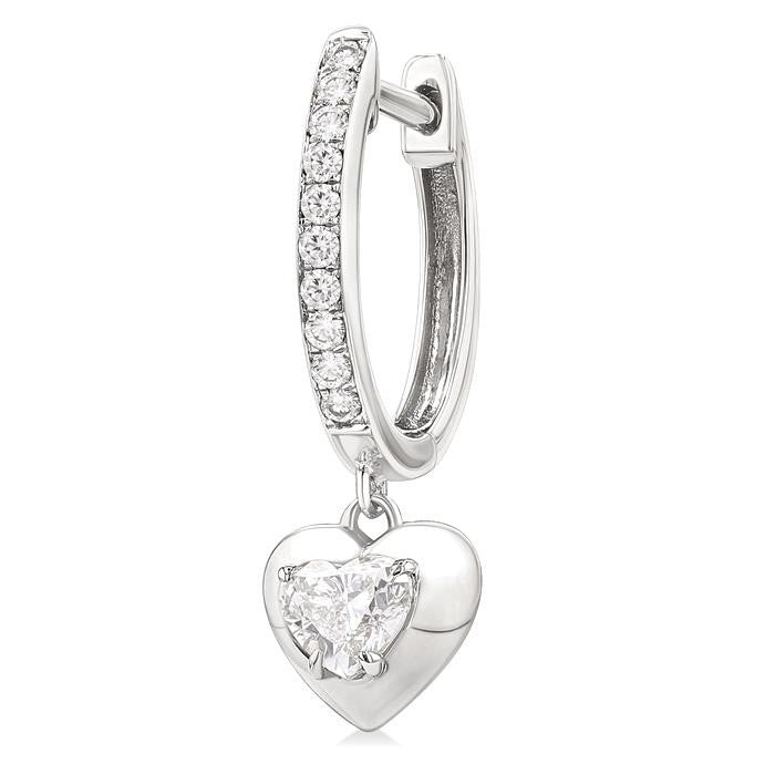 Heart Shape Diamond Huggie Fashion Earrings