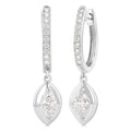 Marquise Shape Diamond Huggie Fashion Earrings