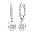 1/2 Ctw Oval Shape Dome Round Cut Diamond Fashion Huggie Earrings in 14K White Gold