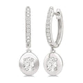 Oval Shape Diamond Huggie Fashion Earrings