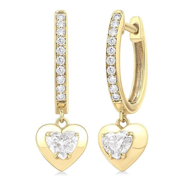 Heart Shape Diamond Huggie Fashion Earrings