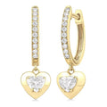 Heart Shape Diamond Huggie Fashion Earrings