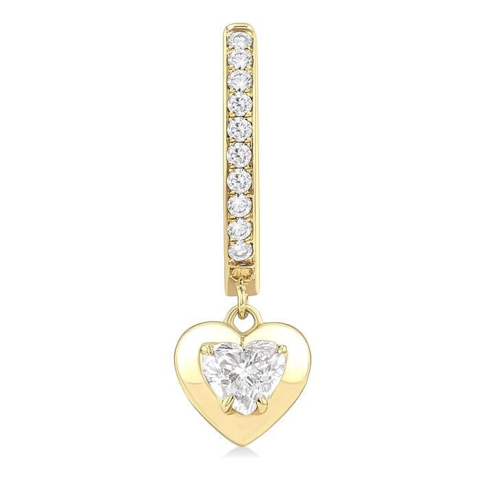Heart Shape Diamond Huggie Fashion Earrings
