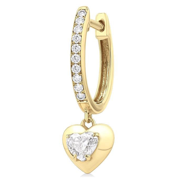 Heart Shape Diamond Huggie Fashion Earrings