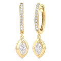 Marquise Shape Diamond Huggie Fashion Earrings