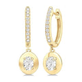 Oval Shape Diamond Huggie Fashion Earrings