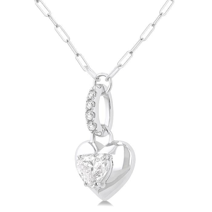 Aurora Poppy Heart Shape Paperclip Diamond Fashion Pendant