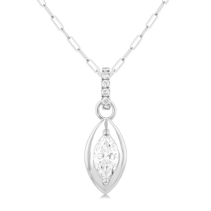 Elysian Cypress Marquise Shape Paperclip Diamond Fashion Pendant