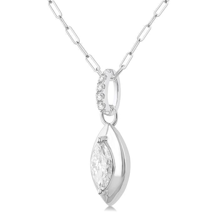 Elysian Cypress Marquise Shape Paperclip Diamond Fashion Pendant