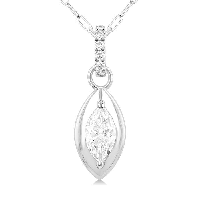 Elysian Cypress Marquise Shape Paperclip Diamond Fashion Pendant