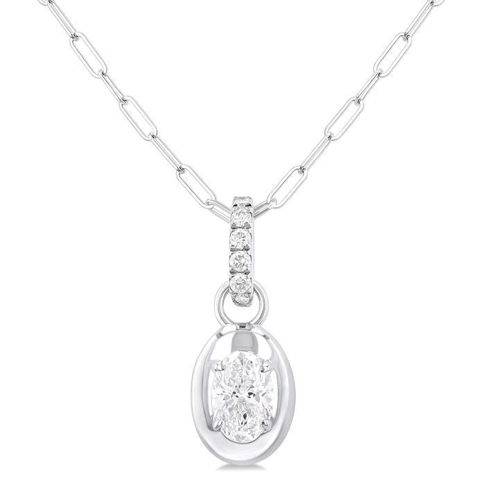 Wisteria Kaia Oval Shape Paperclip Diamond Fashion Pendant