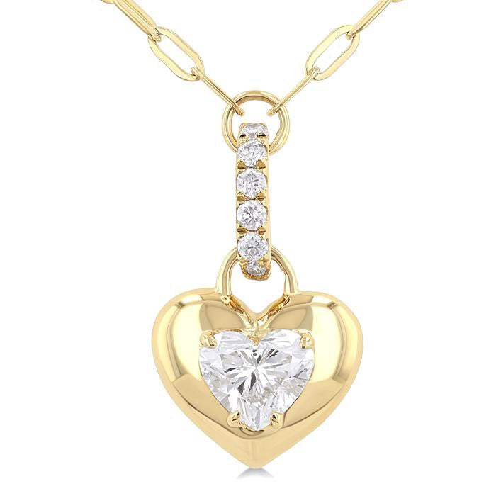 Nova Harrier Heart Shape Paperclip Diamond Fashion Pendant