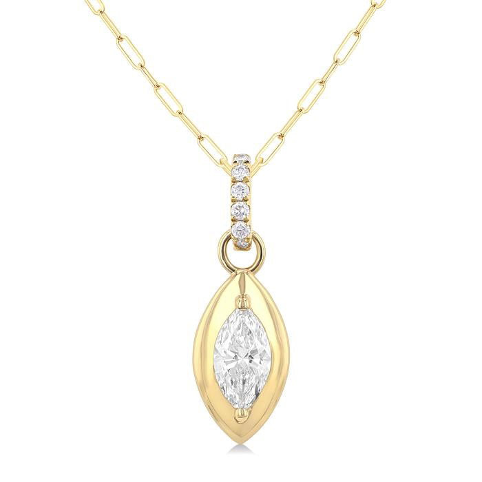Symphony Aurora Marquise Shape Paperclip Diamond Fashion Pendant