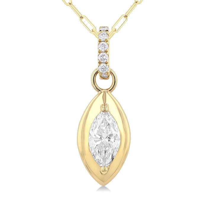 Symphony Aurora Marquise Shape Paperclip Diamond Fashion Pendant