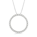 1 Ctw Round Cut Diamond Circle of Love Pendant with Chain in 14K White Gold