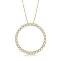 1 Ctw Round Cut Diamond Circle of Love Pendant with Chain in 14K Yellow Gold