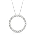 3/4 Ctw Circle of Love Round Cut Diamond Pendant With Chain in 14K White Gold