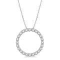 1/2 Ctw Circle of Love Round Cut Diamond Pendant With Chain in 14K White Gold