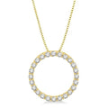 1/2 Ctw Circle of Love Round Cut Diamond Pendant With Chain in 14K Yellow Gold