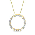 1/4 Ctw Circle of Love Round Cut Diamond Pendant With Chain in 14K Yellow Gold
