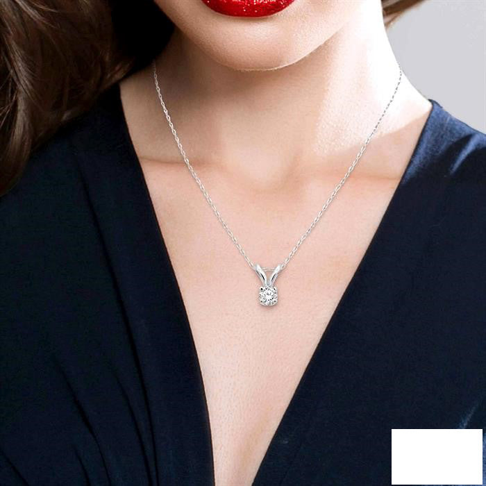 Allure Round Shape Diamond Solitaire Pendant