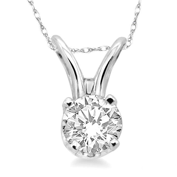 Round Shape Diamond Solitaire Pendant