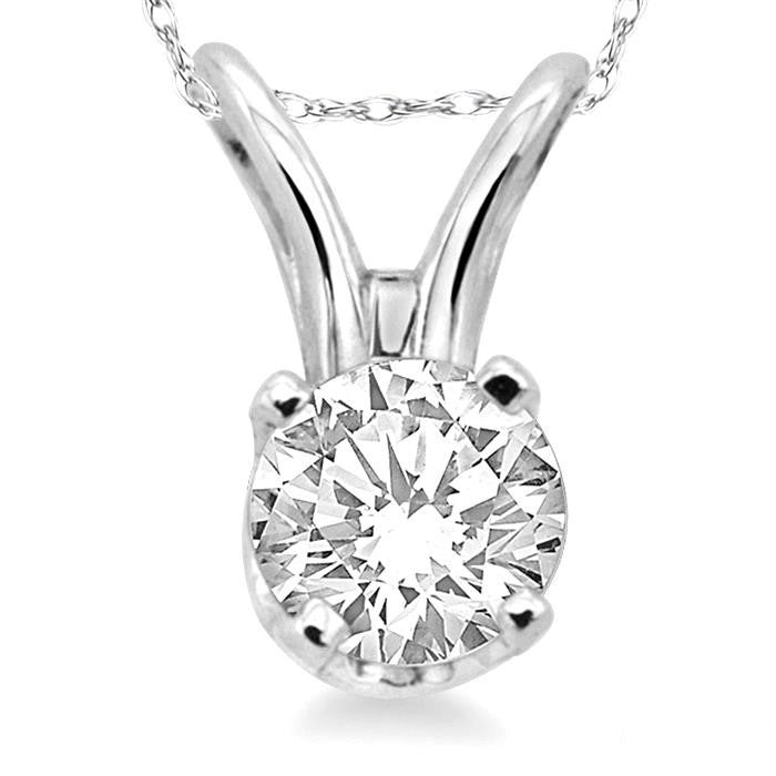 Round Shape Diamond Solitaire Pendant