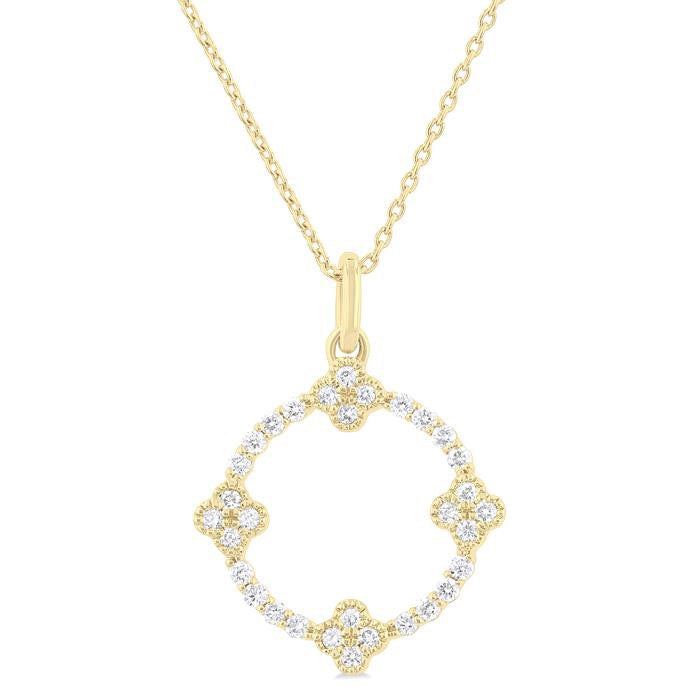 Clover Circle Diamond Pendant