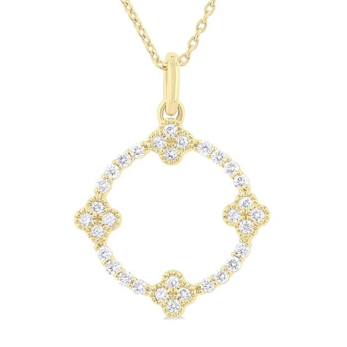 Clover Circle Diamond Pendant