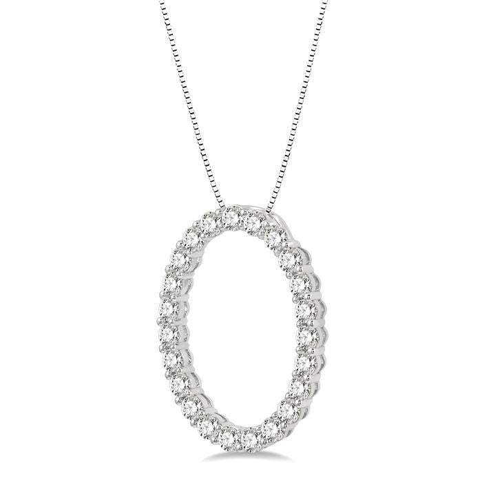 Oleander Meadow Oval Shape Diamond Pendant