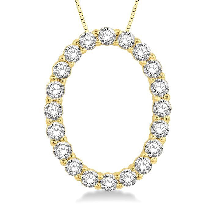Rill Wren Oval Shape Diamond Pendant