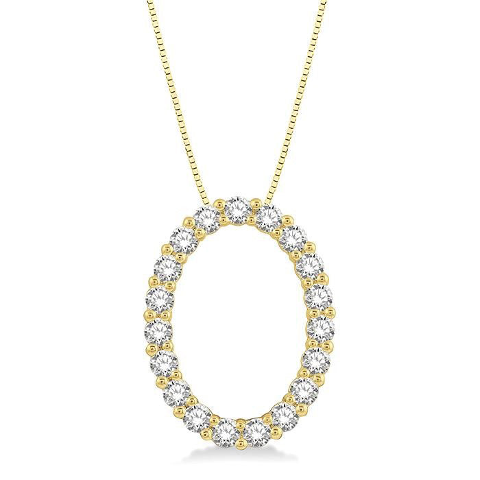 Aria Zinnia Oval Shape Diamond Pendant