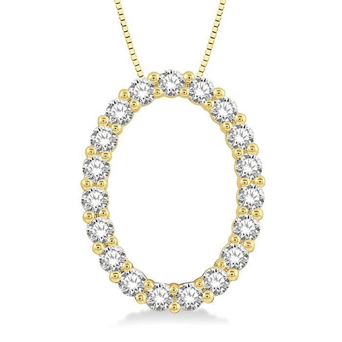 Aria Zinnia Oval Shape Diamond Pendant