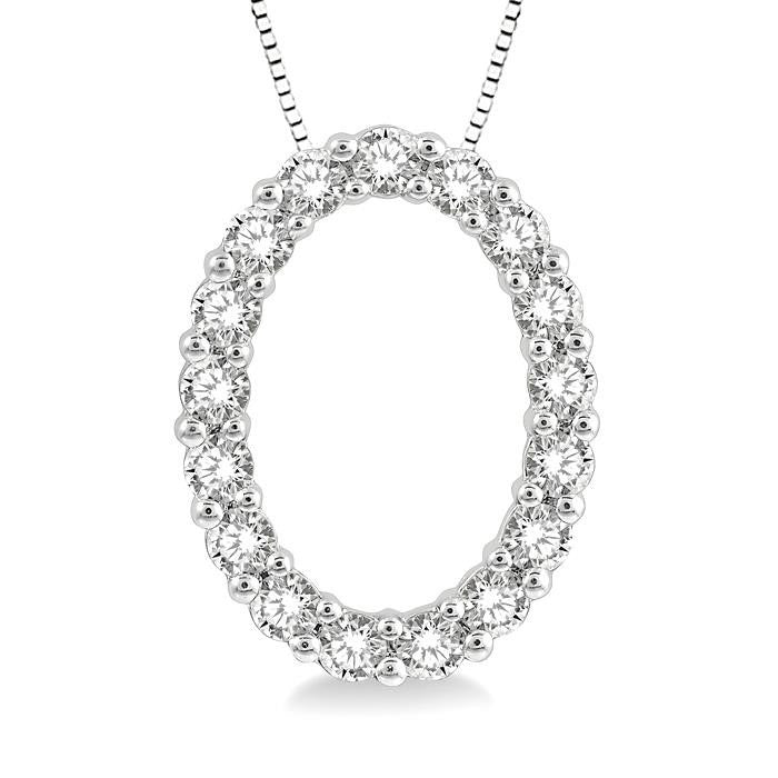 Blossom Evadne Oval Shape Diamond Pendant