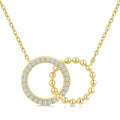 1/10 Ctw Circle Interlock Round Cut Diamond Fashion Pendant With Chain in 10K Yellow Gold