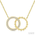 1/10 Ctw Circle Interlock Round Cut Diamond Fashion Pendant With Chain in 10K Yellow Gold