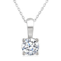 3/4 Ctw Prong Set Round Cut Diamond Solitaire Pendant With Chain in 14K White Gold