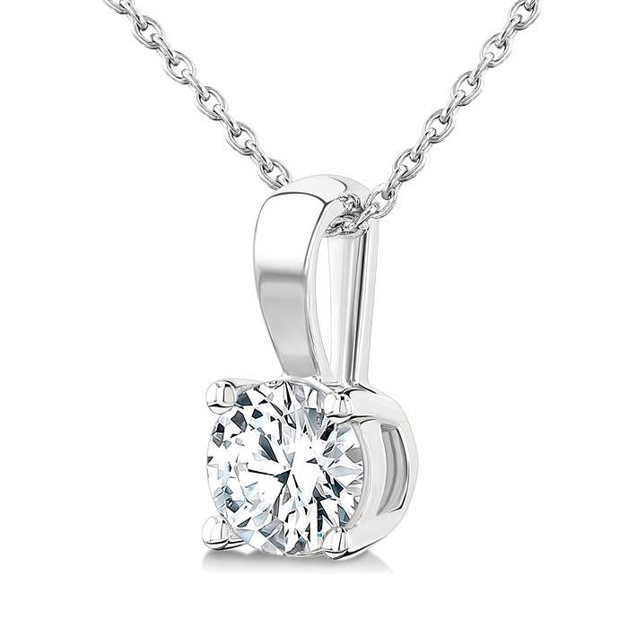 Ballet Whisper Round Shape Diamond Solitaire Pendant