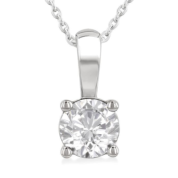Ballet Whisper Round Shape Diamond Solitaire Pendant