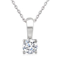 1/2 Ctw Prong Set Round Cut Diamond Solitaire Pendant With Chain in 14K White Gold