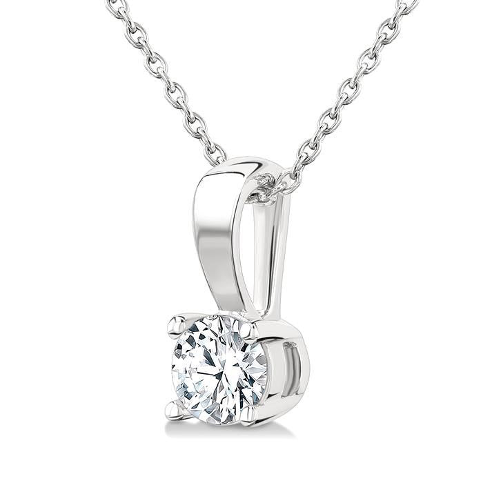 Orion Quill Round Shape Diamond Solitaire Pendant