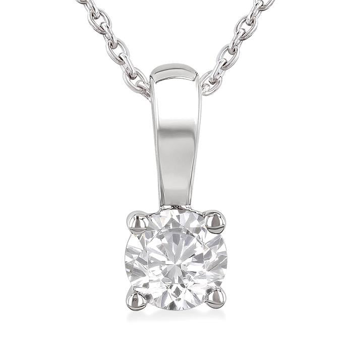 Orion Quill Round Shape Diamond Solitaire Pendant