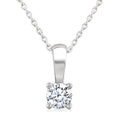 1/3 Ctw Prong Set Round Cut Diamond Solitaire Pendant With Chain in 14K White Gold